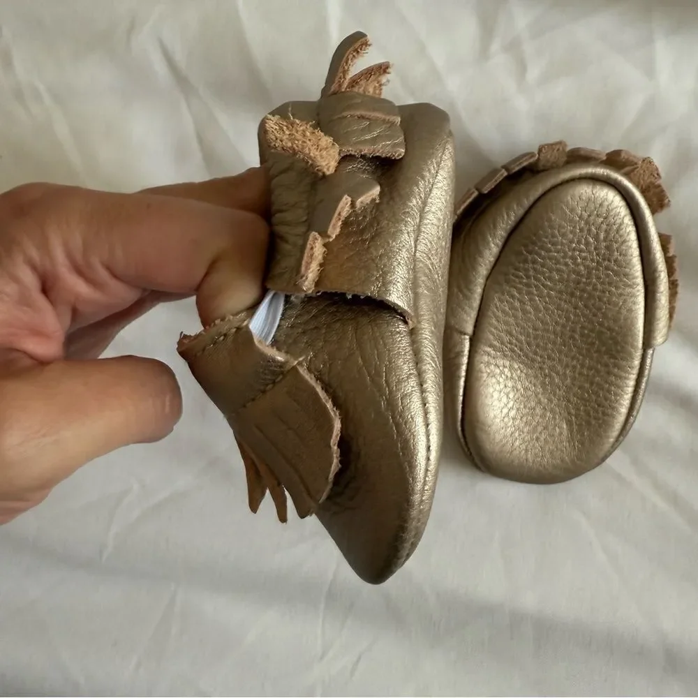 Gold Baby Moccasins